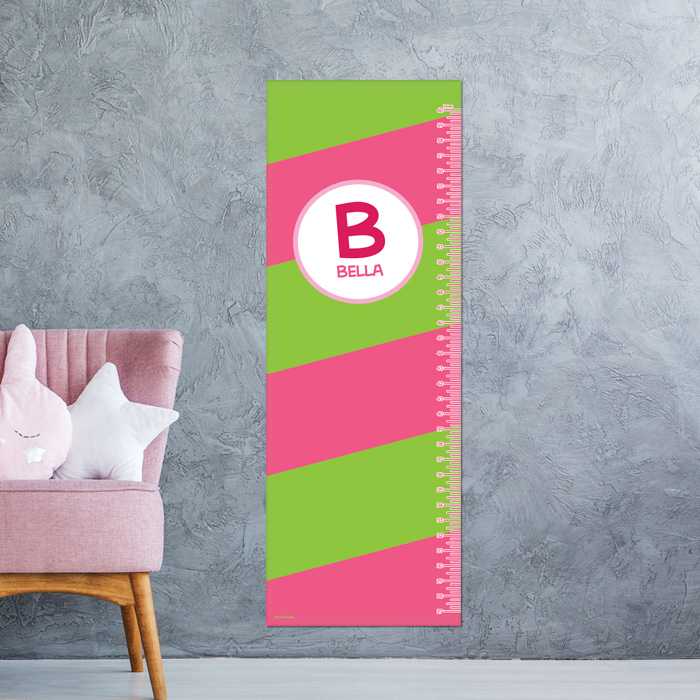 Fun Initials Pink Growth Chart