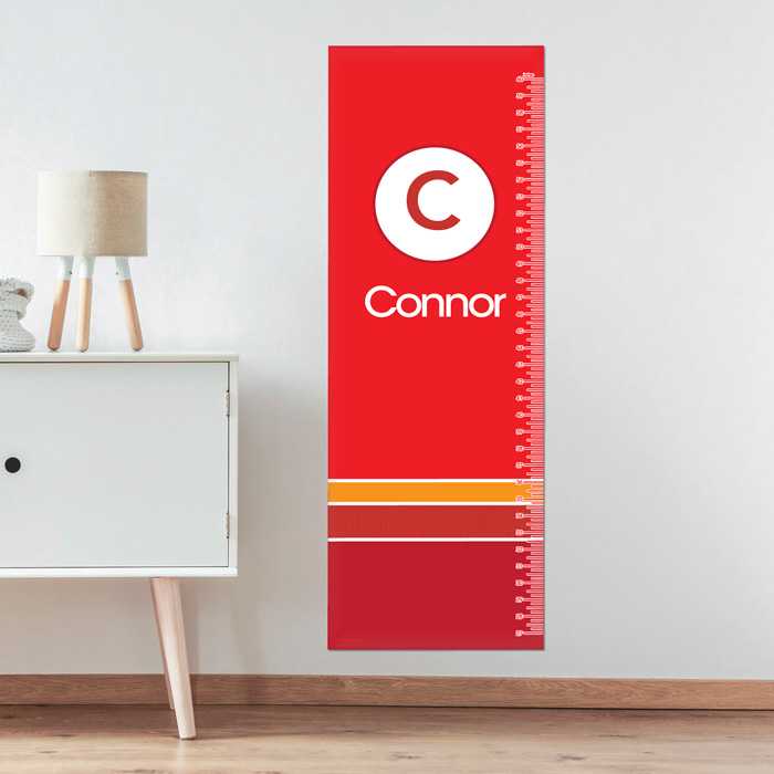 A Linen Red Letter Growth Chart