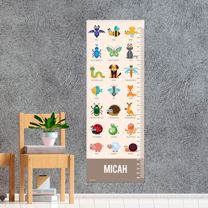 Sweet Animal Chart Brown Growth Chart