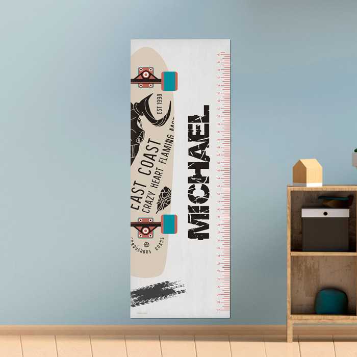 Cool Boy Skateboard Growth Chart