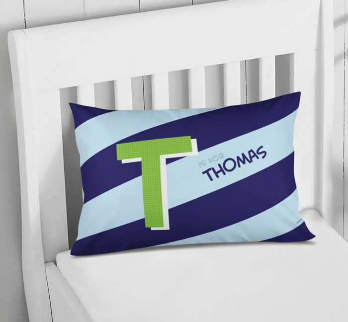 Brilliant Initial Blue Pillowcase Cover