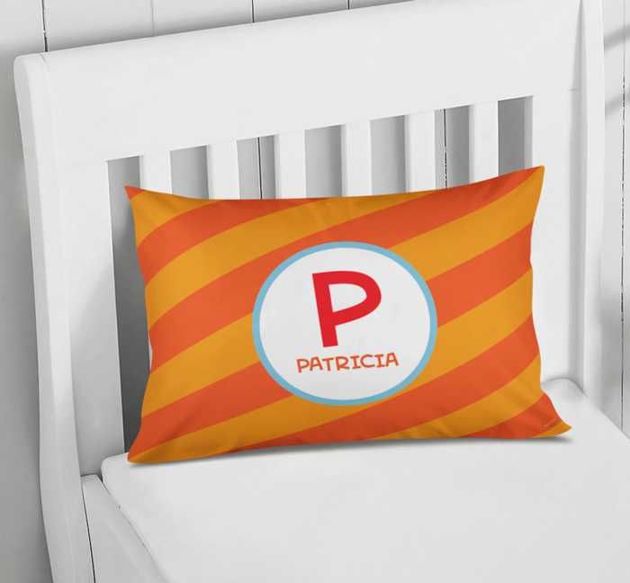 Fun Initials Orange Pillowcase Cover