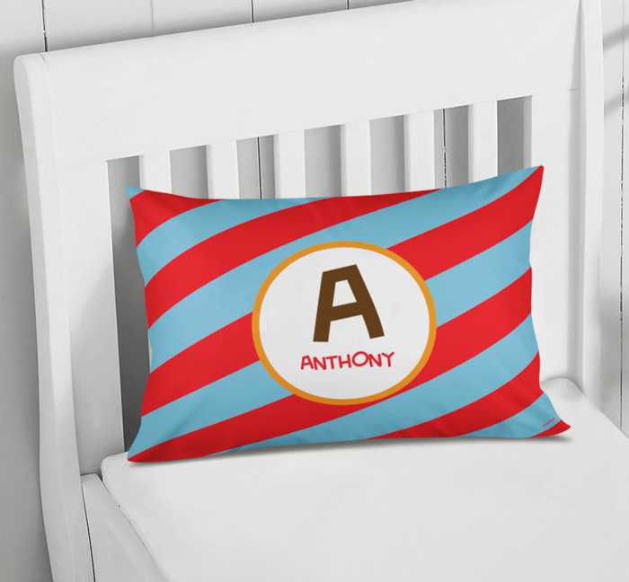 Fun Initials Red Pillowcase Cover