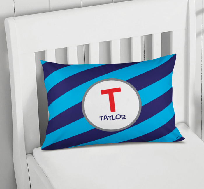 Fun Initials Blue Pillowcase Cover