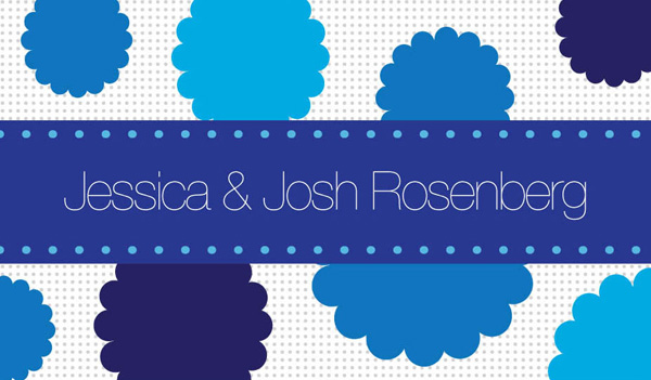 Modern Scallop Stamps Hanukkah Calling Card