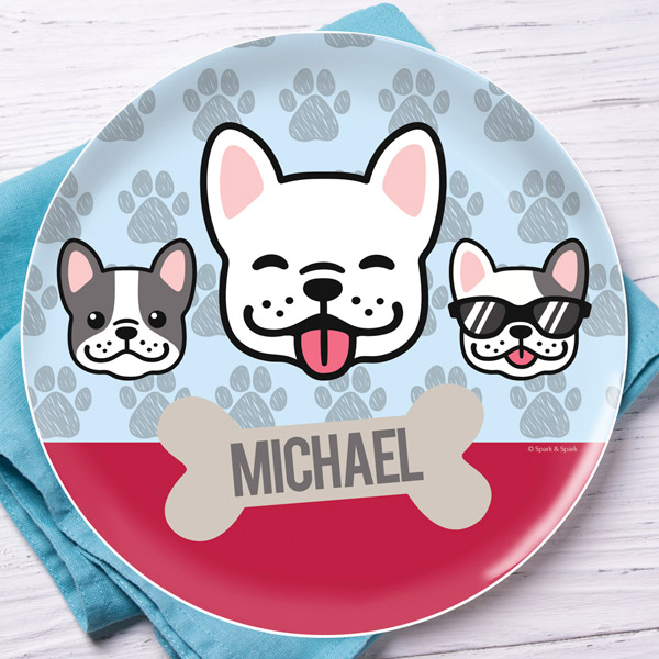 Cool Dogs Blue Kids Plate