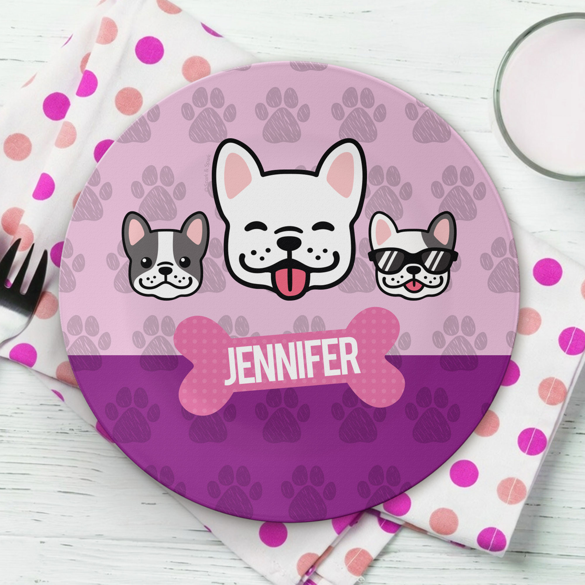 Cool Dogs Pink Kids Plate
