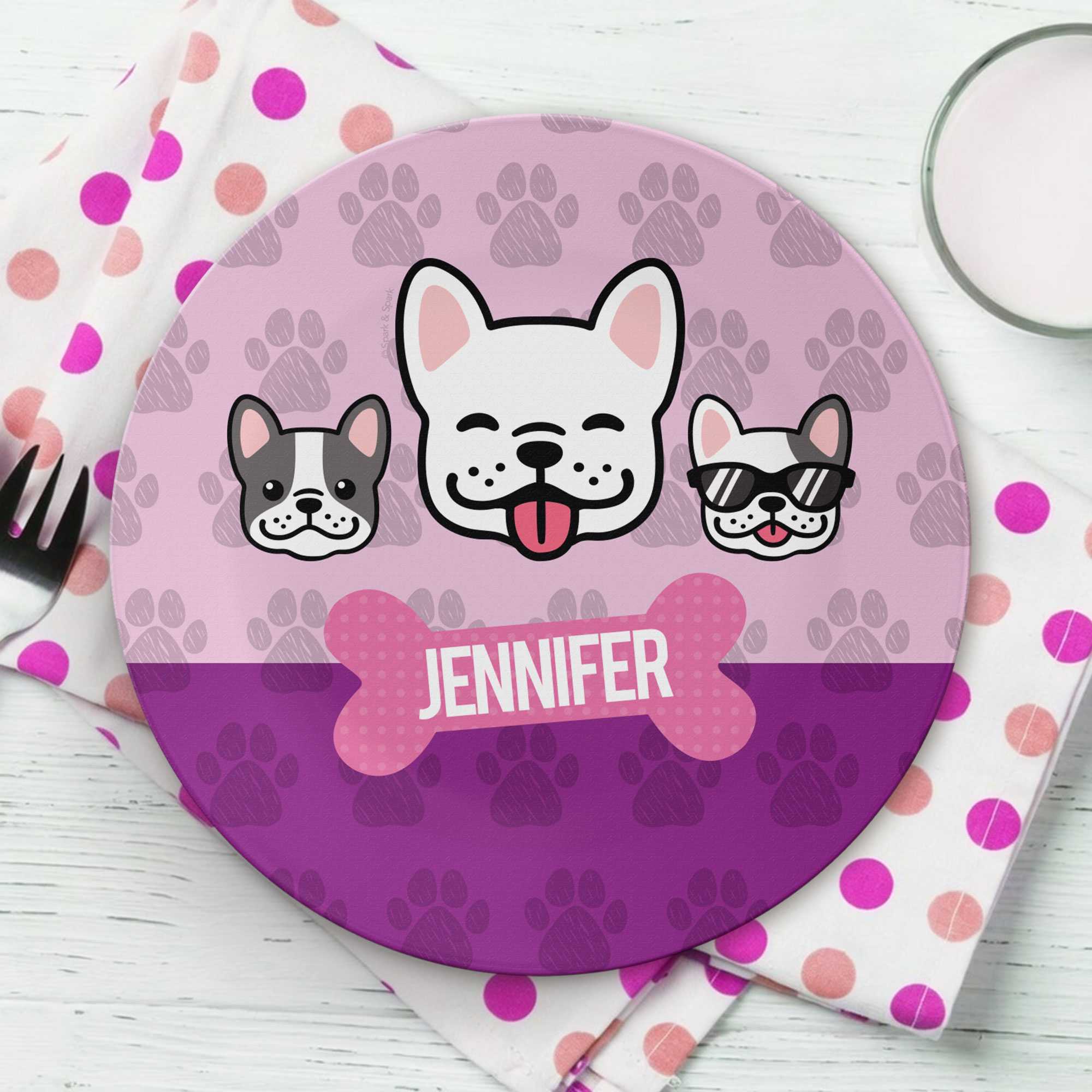 Doggy Crew Purple Custom Plate for Girls