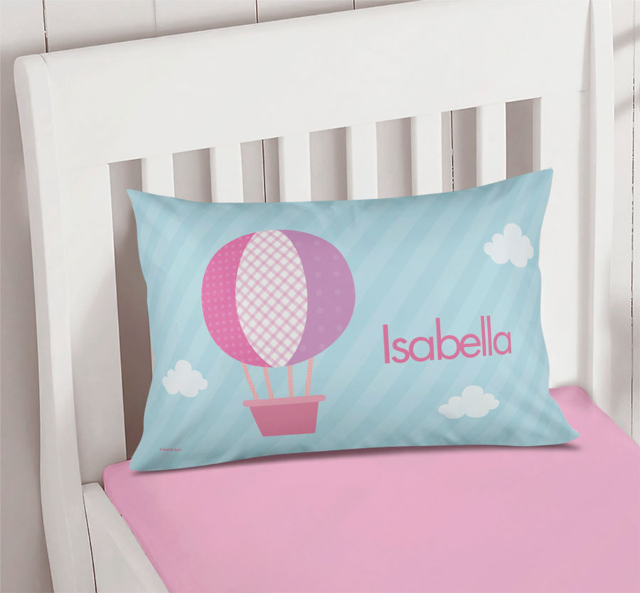 Pink Hot Air Balloon Pillowcase Cover