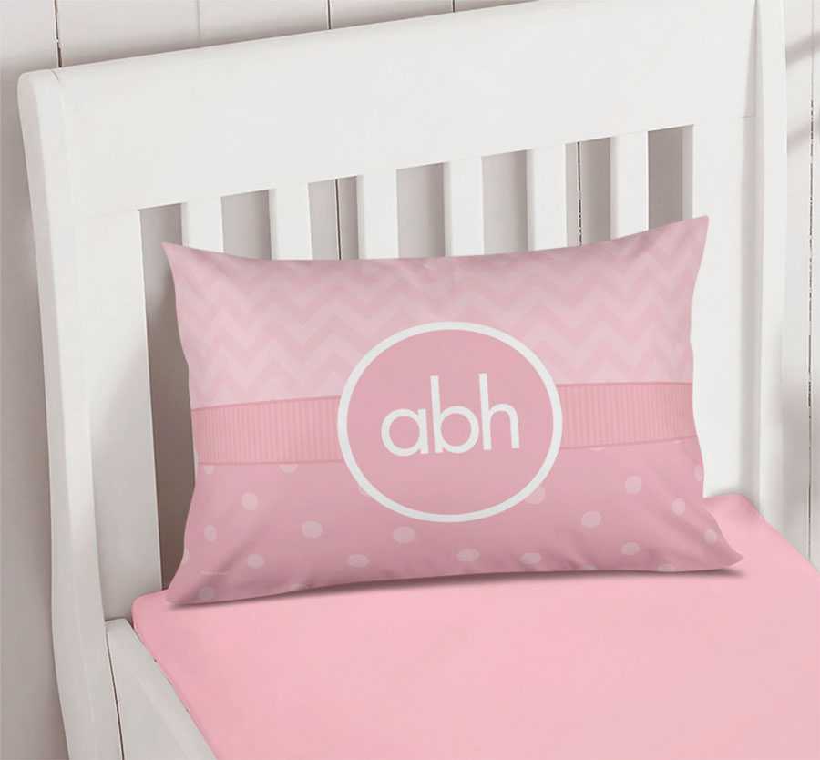 Initials on Chevron Pillowcase Cover
