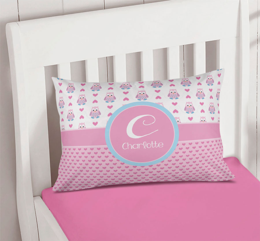 Owl Love Hearts Pillowcase Cover
