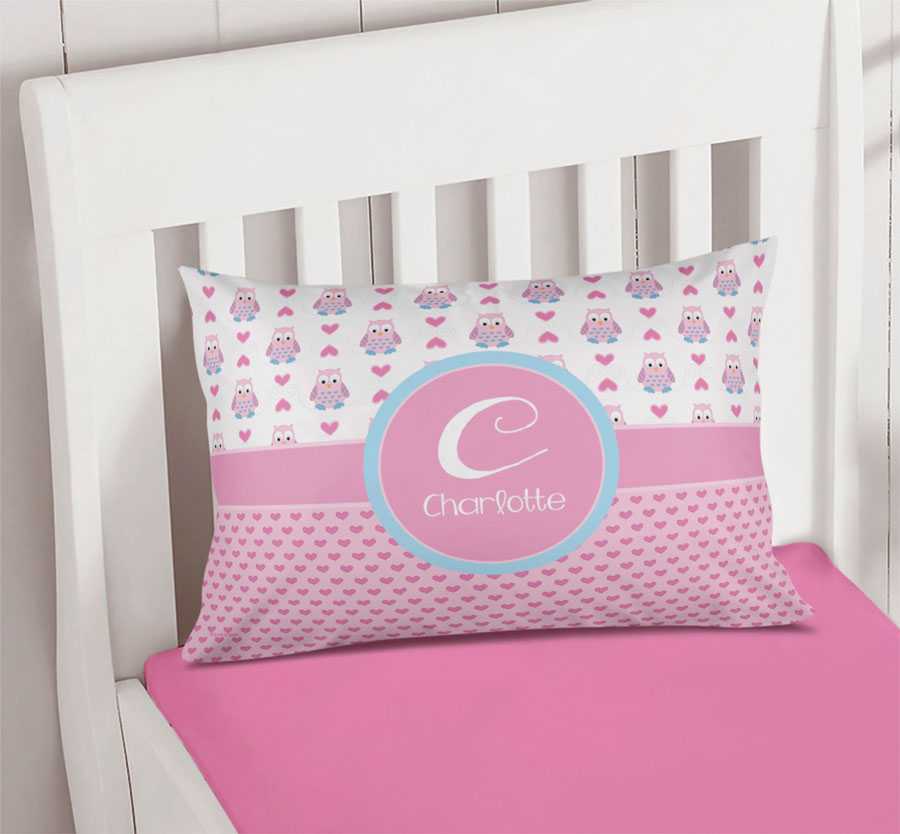 Owl Love Hearts Pillowcase Cover