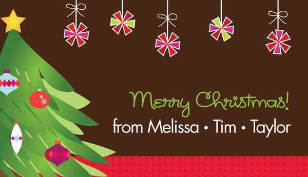Traditional Xmas Tree  Gift Tag