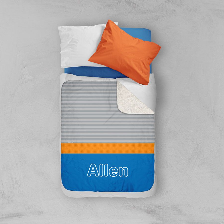 Modern Blue Sherpa Blanket