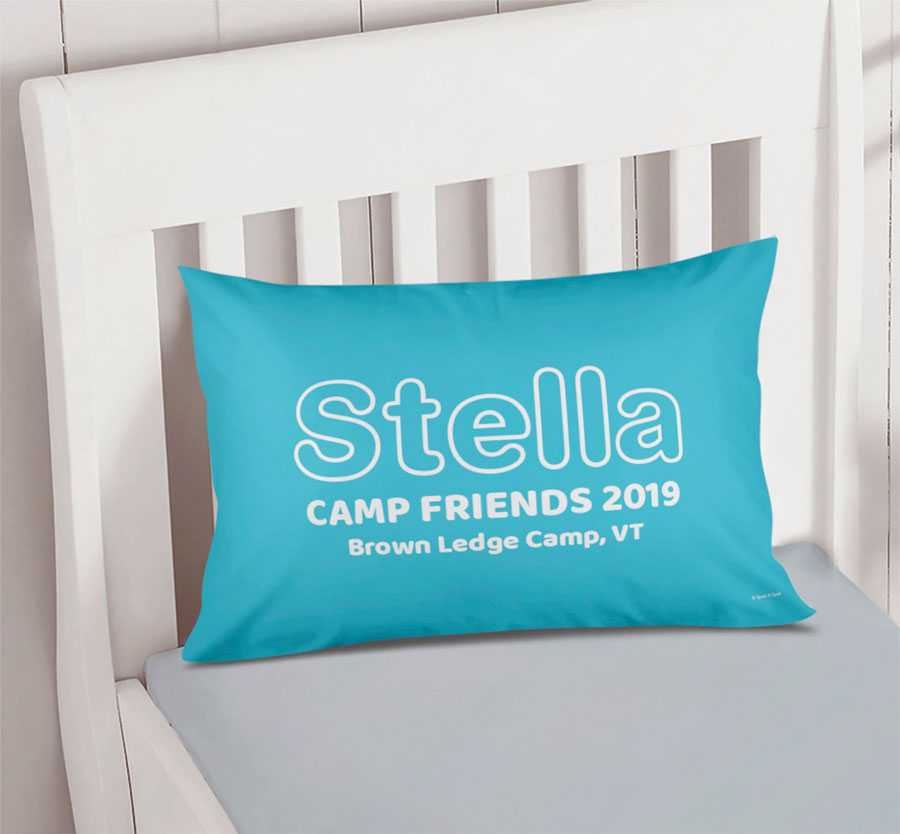 Modern Sky Blue Autograph Camp Pillowcase Cover