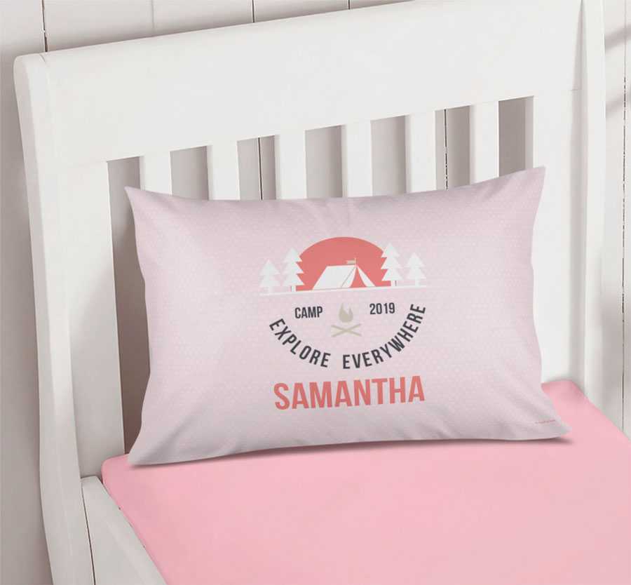 Explore Everywhere Pink Pillowcase Cover