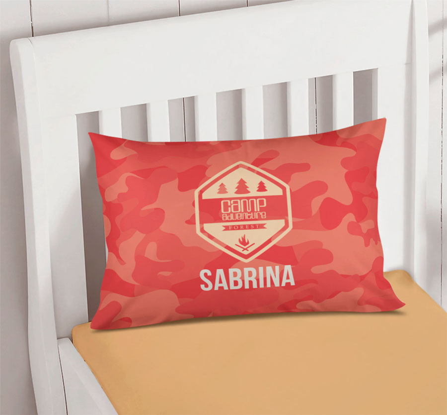 Camouflage Camp Orange Pillowcase Cover