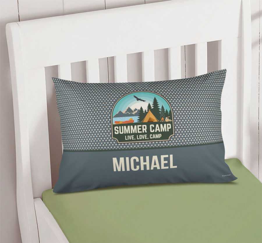 Live, Love, Camp Gray Camp Pillowcase Cover