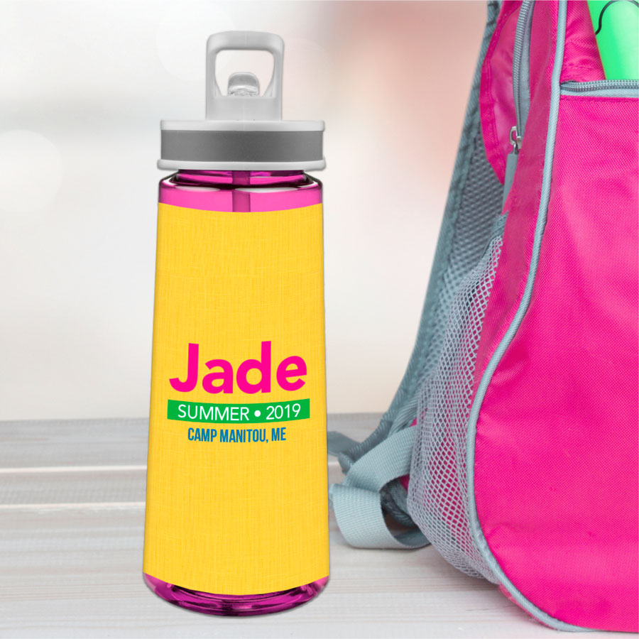 Linen Yellow Style Sports Water Bottle