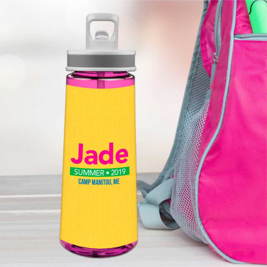 Linen Yellow Style Sports Water Bottle