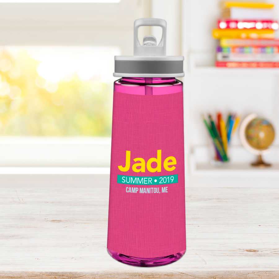 Linen Fuschia Style Sports Water Bottle