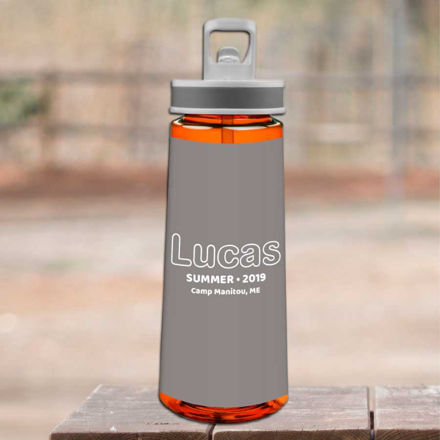 Modern Gray Sports Water Bottle