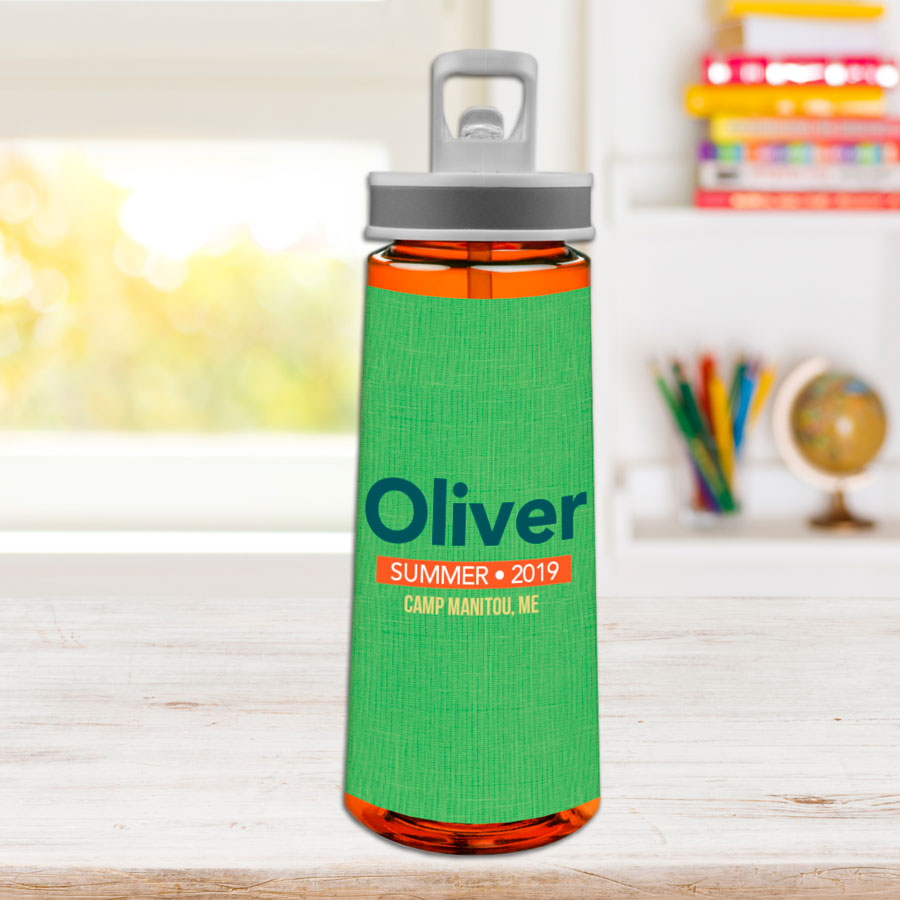 Linen Green Style Sports Water Bottle