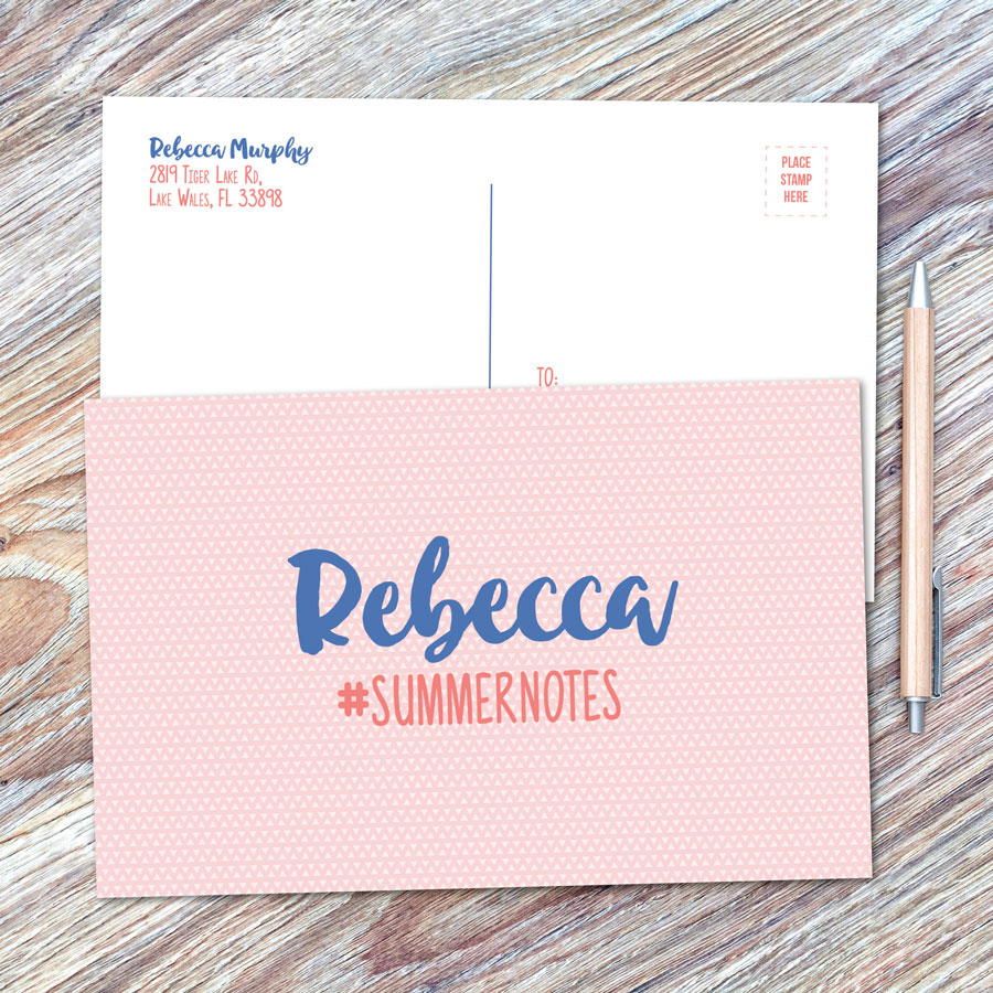 Cute Minimalist Name Postcards
