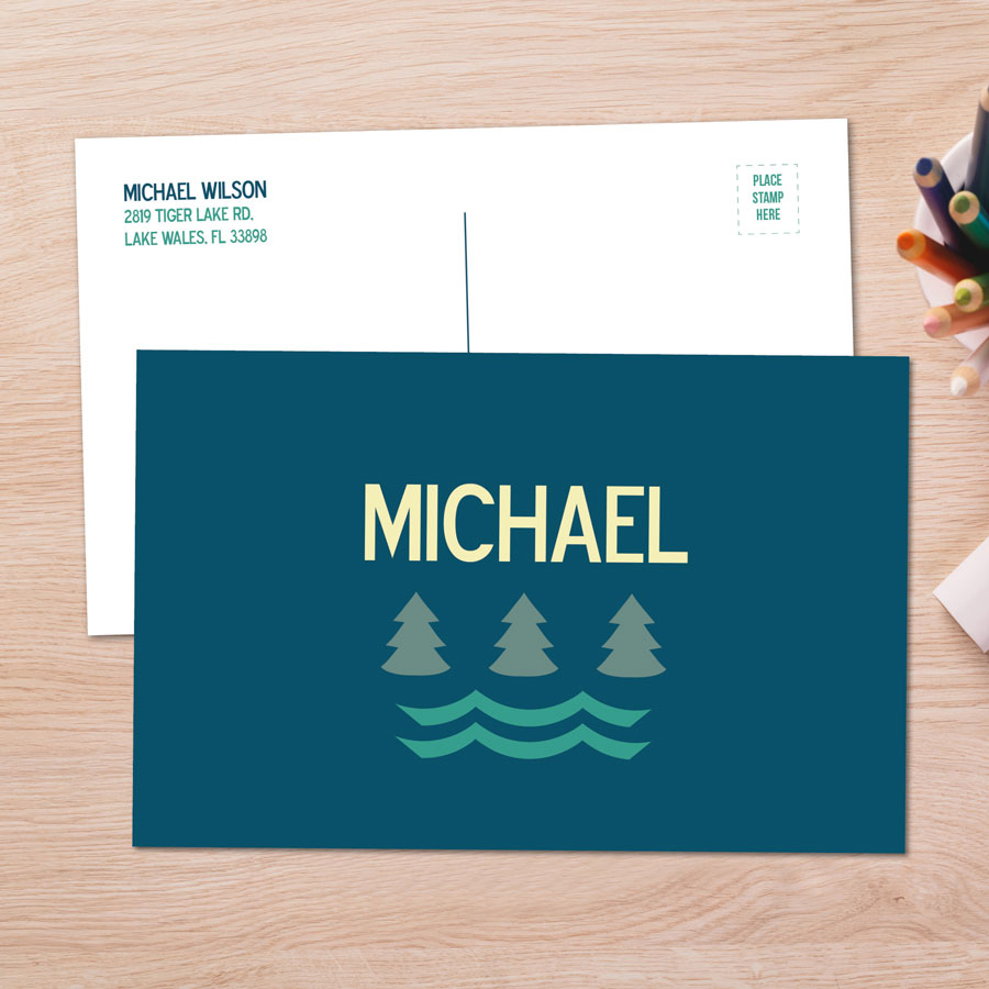 Summer Forest Blue Postcards