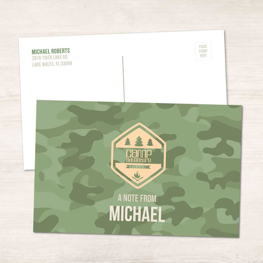 Camouflage Camp Green Postcards