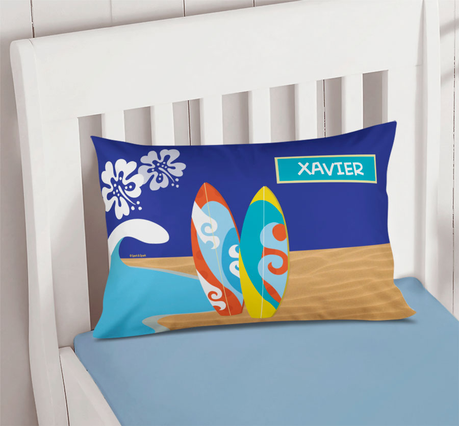 Surf the Waves Blue Pillowcase Cover