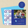 Shown with optional bright blue envelope and matching return address label