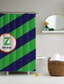 Fun initials (green) Shower Curtain