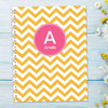 Chevron Mustard and Pink Kids Notebook