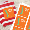 Orange Double Initial Gift Label Set