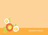 Cute Personalized Flat Note Cards | Modern Flowers Orange