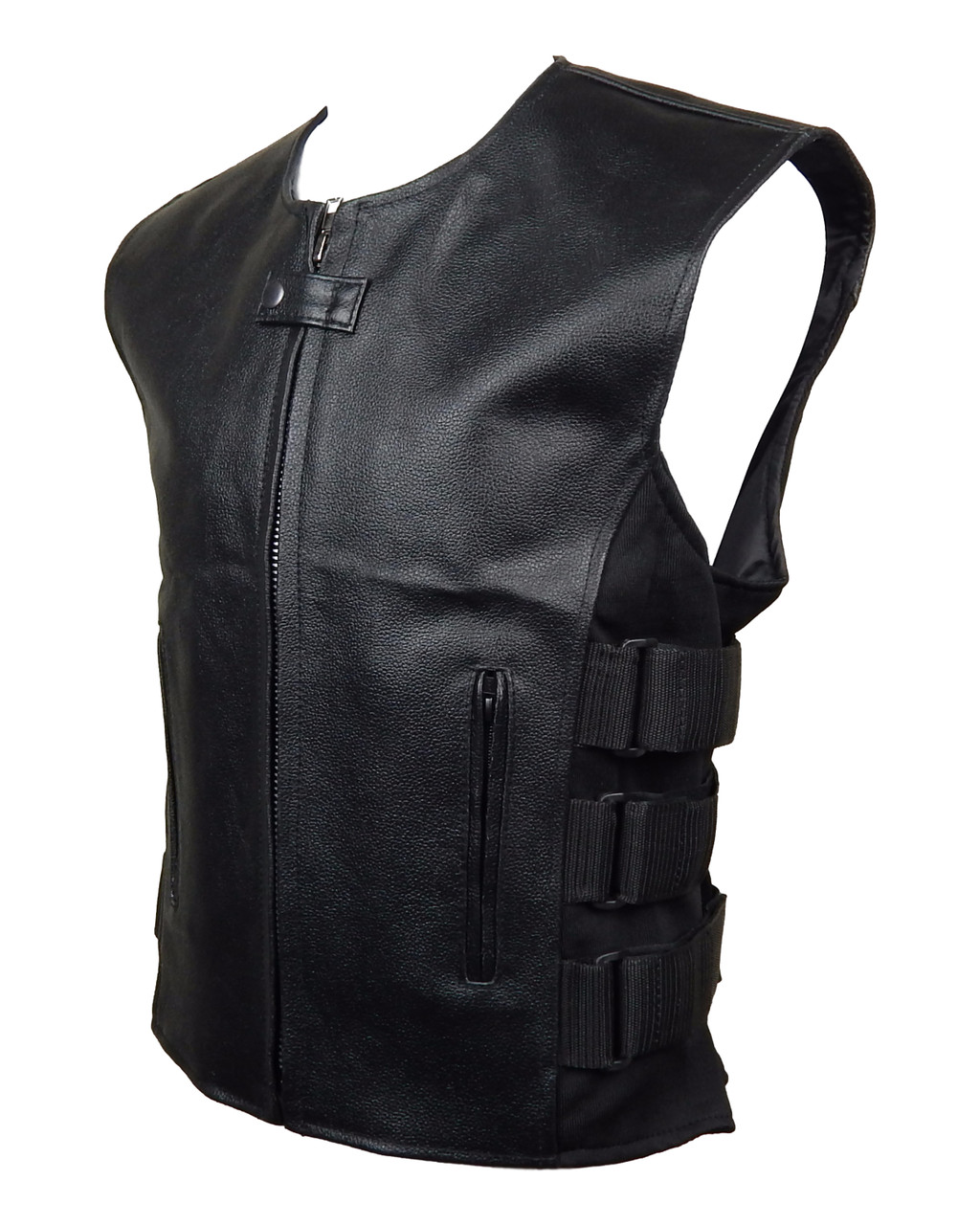 EVS SPORT COMPTON STREET VEST / BLACK / LEATHER / LARGE / NEW /MOTORCYCLE/  MEN