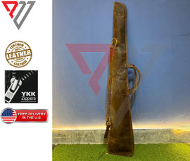 Leather Shotgun Slip Case for Hunting, thick brown shotgun case, rifle case, gift for hunters, personalization available , Handmade