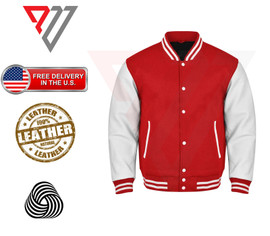 Varsity Letterman Wool & Real Cowhide Leather Sleeves High Quality Bomber Jacket PWV-VAR9