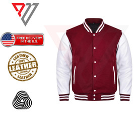 Varsity Letterman Wool & Real Cowhide Leather Sleeves High Quality Bomber Jacket PWV-VAR8
