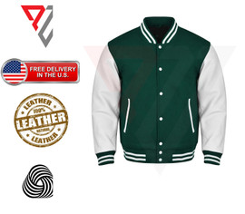 Varsity Letterman Wool & Real Cowhide Leather Sleeves High Quality Bomber Jacket PWV-VAR6