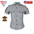 Men's Lambskin Soft Gray Leather Slim Fit Half Sleeve Biker Casual Button Shirt