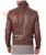 Men's Real Lambskin Soft Brown Leather Classic Slim Fit Motorcycle Biker Jackets PWV-LJ14-BR