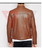Men's Real Lambskin Soft Brown Leather Classic Slim Fit Motorcycle Biker Jackets PWV-LJ17-BR