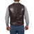 Mens Black Genuine Leather Motorcycle Vest/Slim Fit Sleeveless Jacket/Biker Vest PWV-LV5