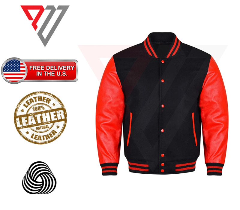 Varsity Letterman Wool & Real Cowhide Leather Sleeves High Quality Bomber Jacket PWV-VAR13