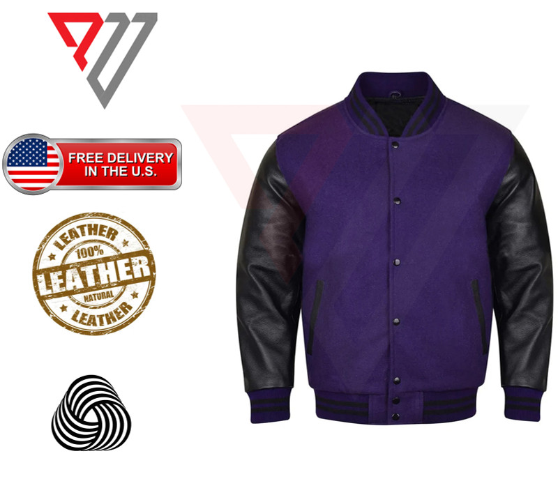 Varsity Letterman Wool & Real Cowhide Leather Sleeve High Quality Bomber Jacket PWV-VAR18