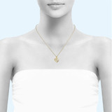 10kt Gold  Heart Initial Pendant