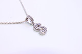.925 Silver Iced Out Initial Necklace