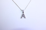 .925 Silver Iced Out Initial Necklace